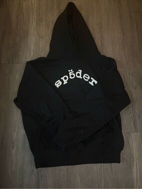 Pre-owned Sp5der Black Hoodie Size Small VVS